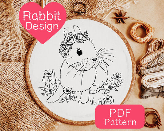 Easter Rabbit Embroidery Pattern
