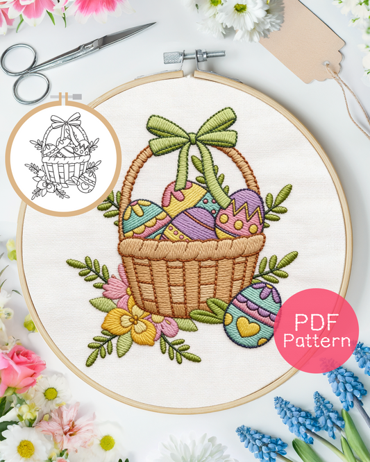 Easter Basket Embroidery Pattern