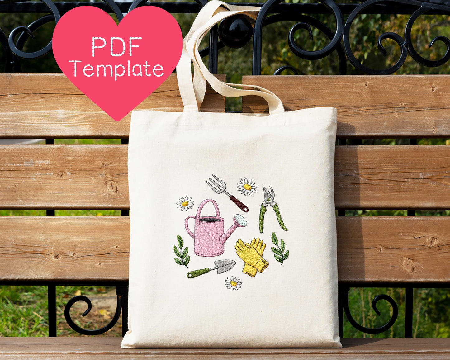 Spring Garden Tools Embroidery Pattern