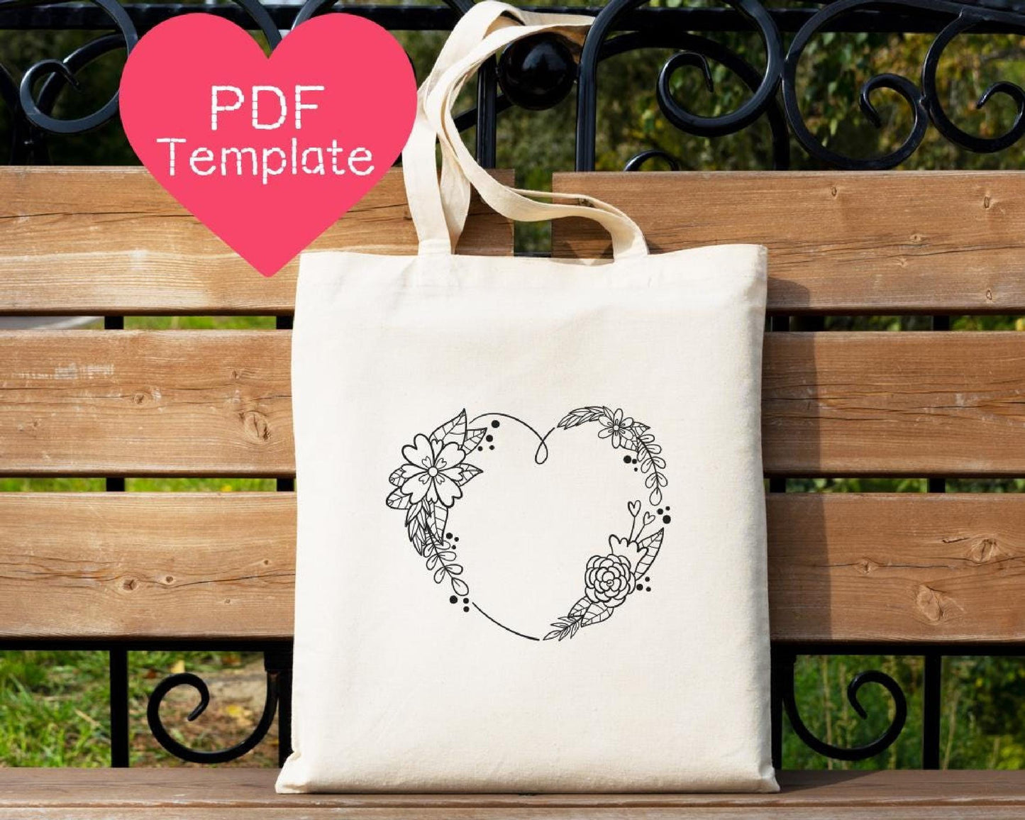Flower Heart Embroidery Pattern