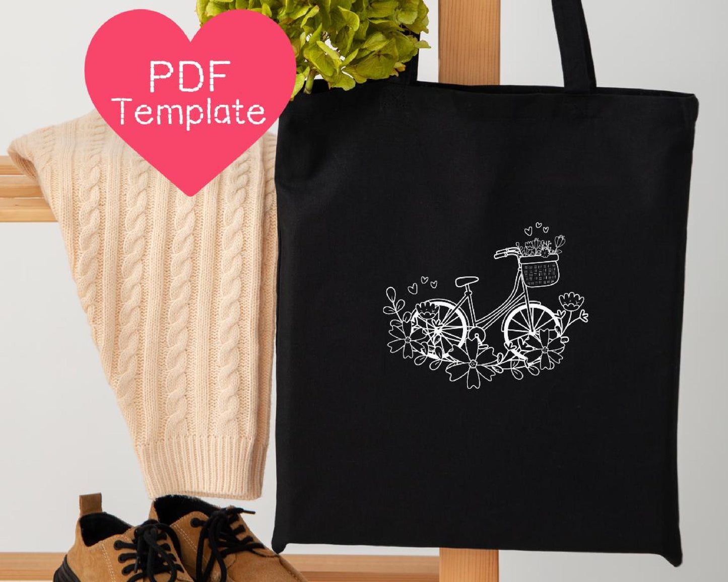 Floral Bicycle Embroidery Pattern