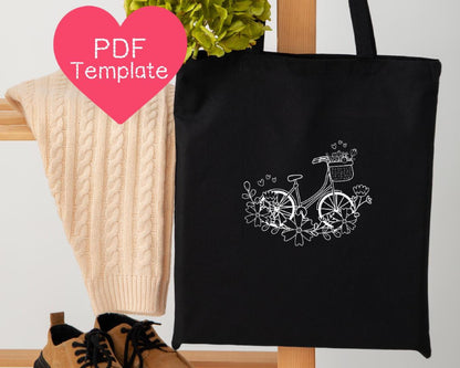 Floral Bicycle Embroidery Pattern