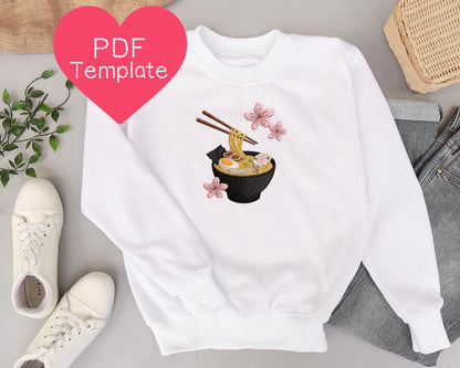 Japanese Ramen Embroidery Pattern