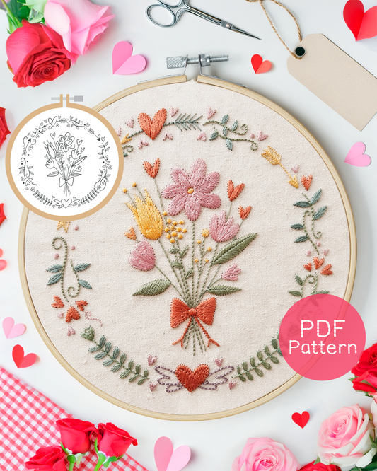 Floral Bouquet Embroidery Pattern