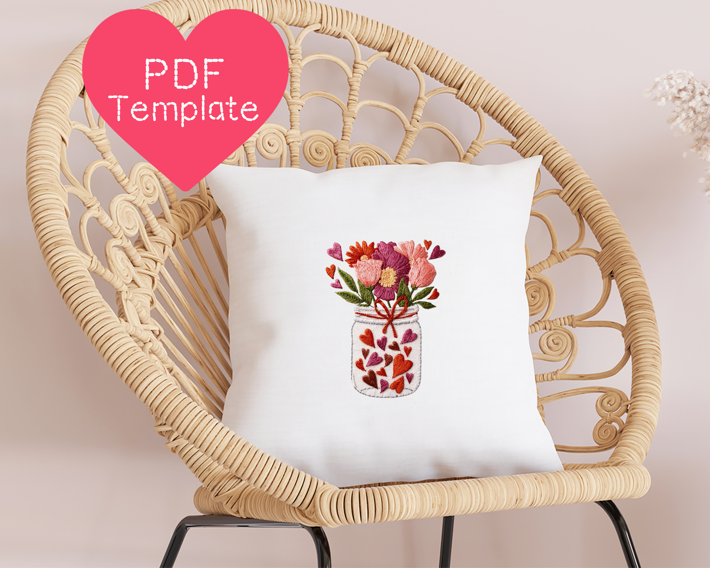 Jar of Hearts Embroidery Pattern