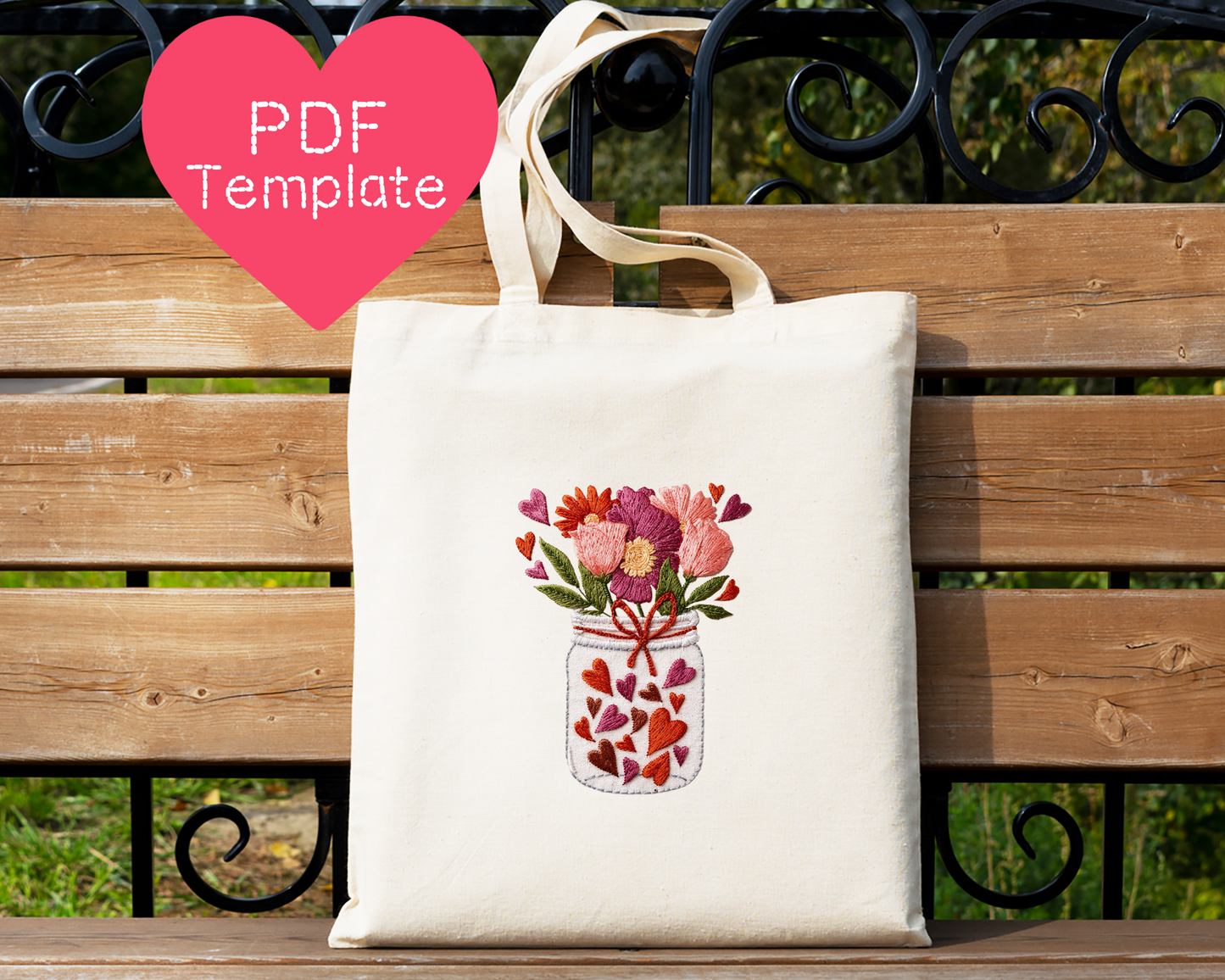 Jar of Hearts Embroidery Pattern