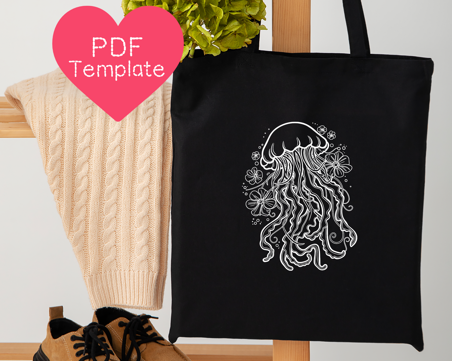 Stickmuster Qualle