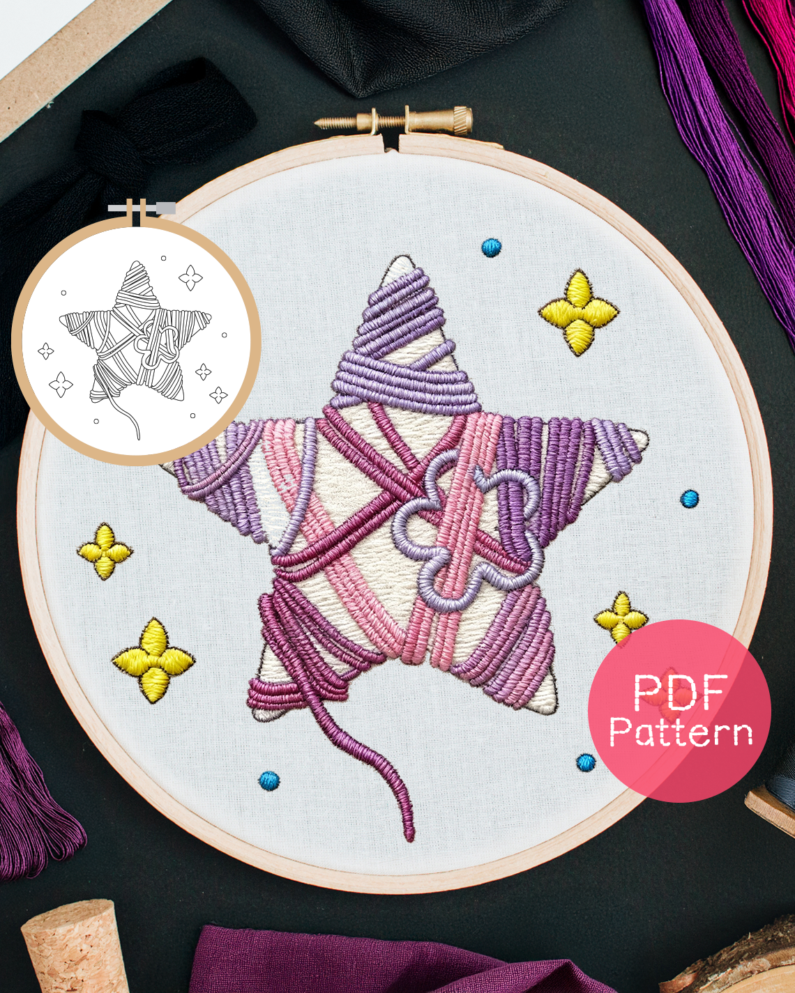 Infinity Nikki Whimstar Embroidery Pattern