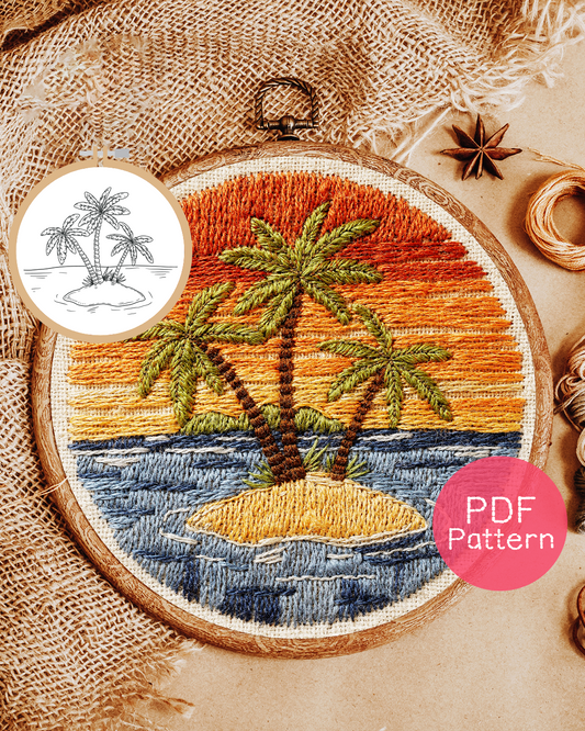 Palm Tree Embroidery Pattern