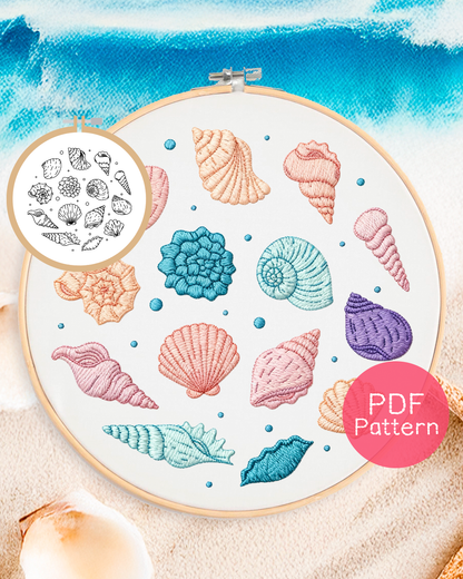 Seashell Embroidery Pattern