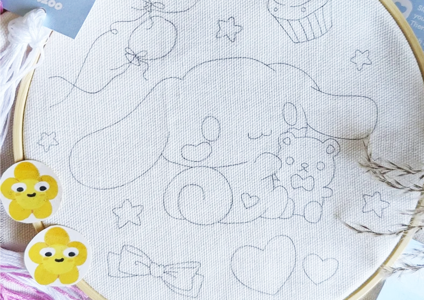 ALL DESIGNS - Hand Embroidery Printed Fabric Panel