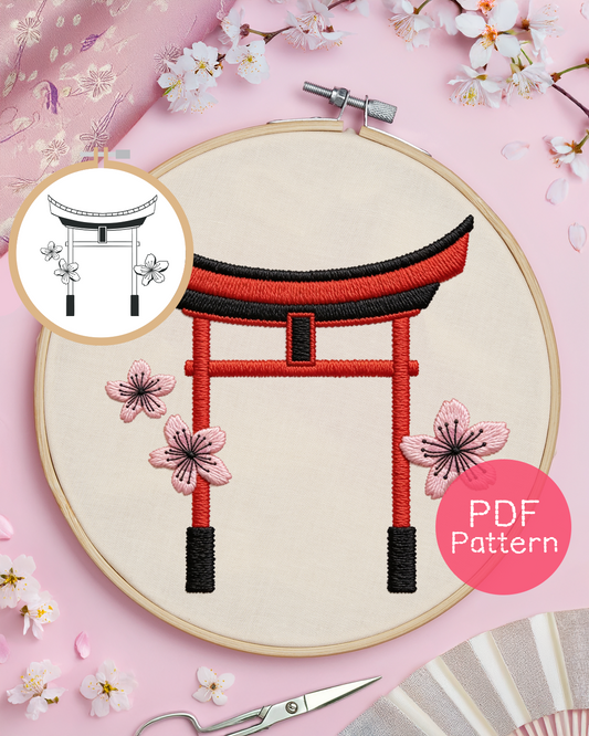 Torii Gate Embroidery Pattern