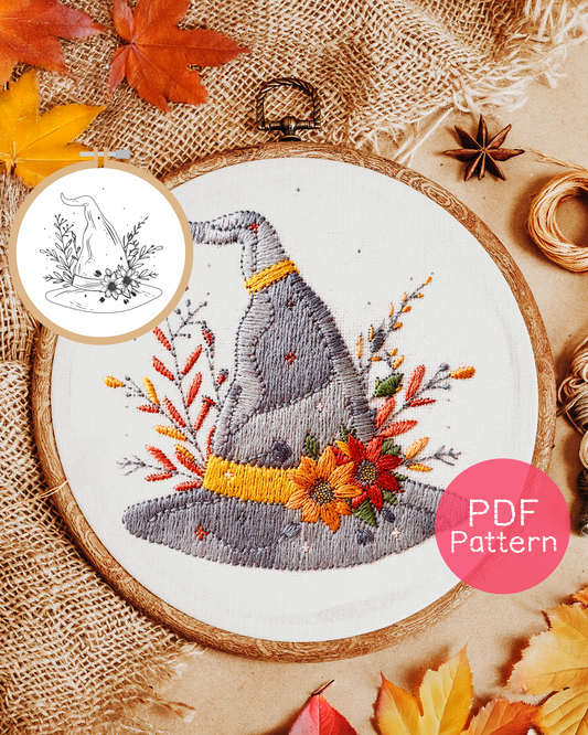 Witch Hat Embroidery Pattern